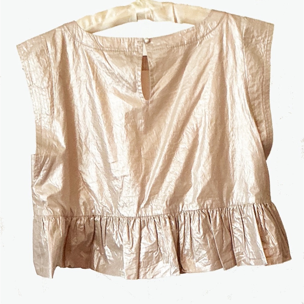 Anthropologie Shimmering Cream Blouse
